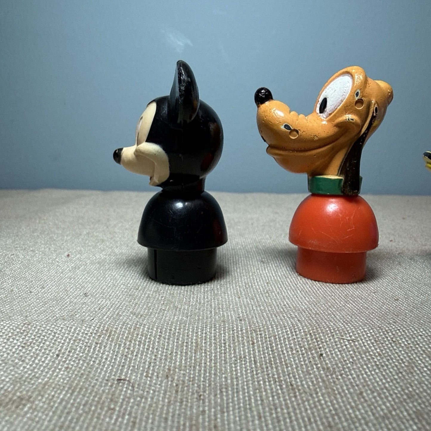 Vintage ILLCO Disney Little People Mickey Pluto Donald Lot