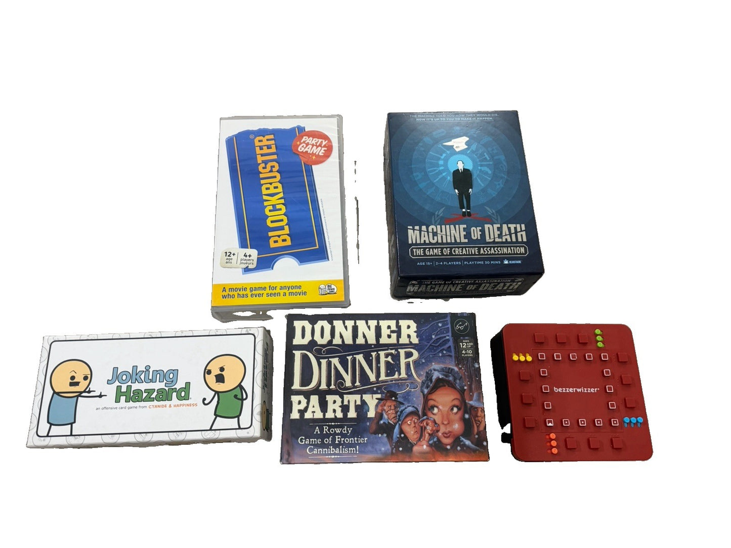 Adult Party Board Game Lot Joking Hazard Blockbuster Donner Dinner