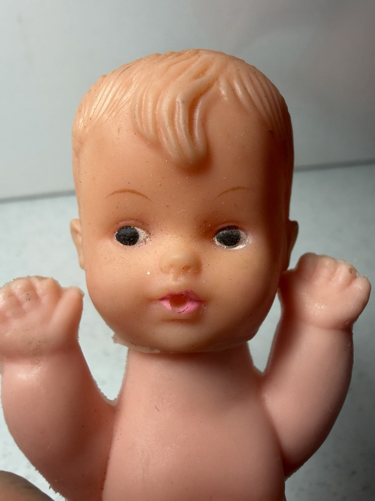 Vintage 1970s Hong Kong Drink & Wet Mini Baby Doll 4 Inch Soft Vinyl Toy Figure