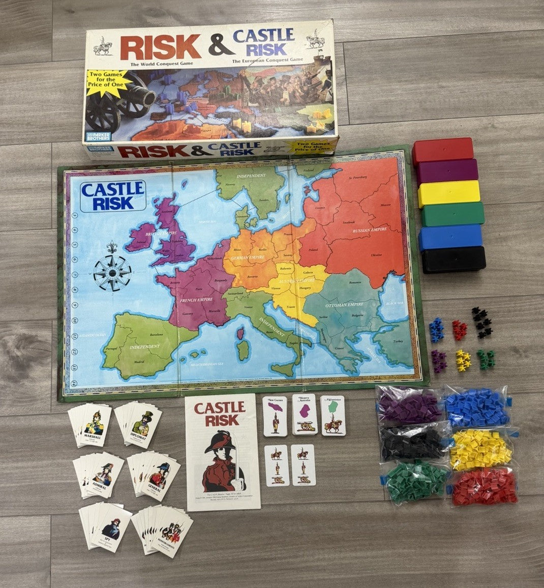 Vintage 1990 Parker Brothers Risk Castle Risk Board Game Complete Strategy Game