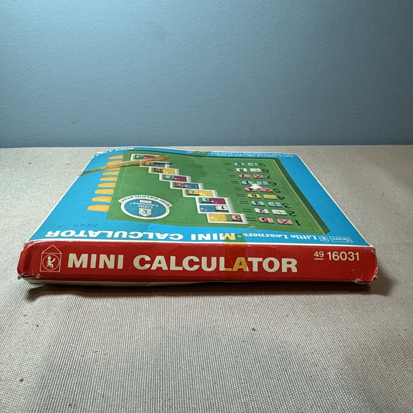 Vintage Sears Little Learners Mini Calculator Educational Toy Blue 1980s
