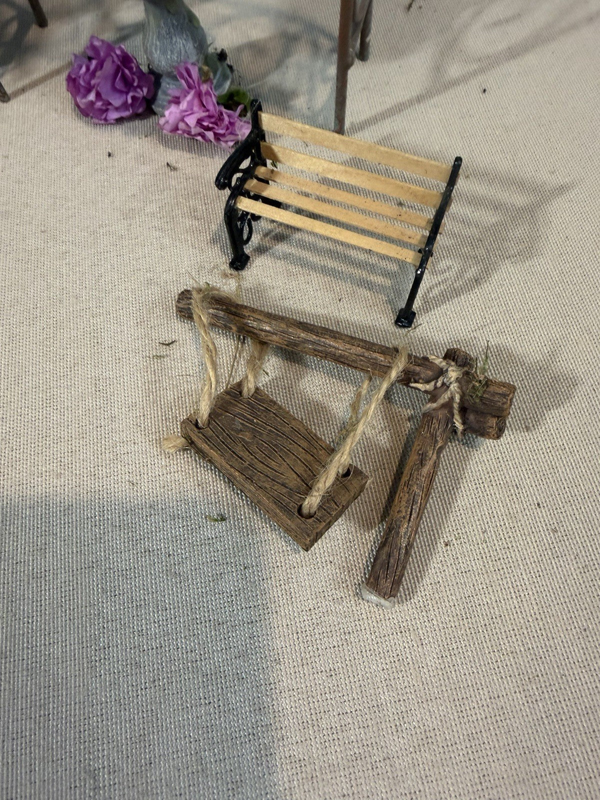 Miniature Fairy Garden Accessories Lot House Tree Arch Frog Bench Ladder Sign