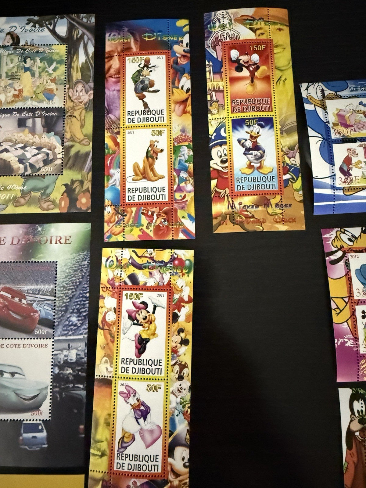 Disney Pixar Stamp Sheet Lot Toy Story Cars Israel Pooh Mickey Congo Mali MNH