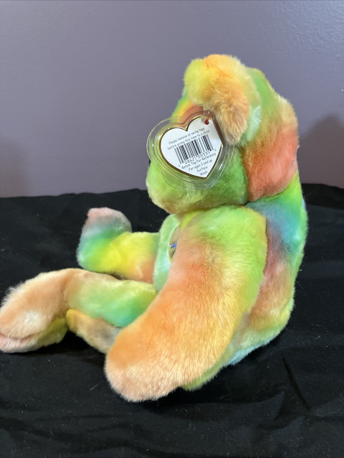 Ty Beanie Buddy Peace Bear 14 Inch Plush Pastel MWMT Large Stuffed Toy