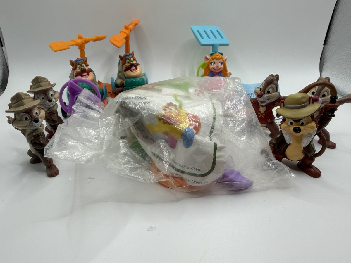Vintage Disney Rescue Rangers McDonalds Happy Meal Toys Figures Lot 9 Chip Dale