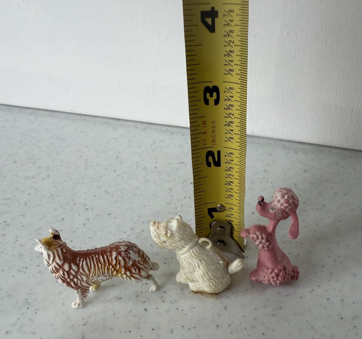 Vintage Plastic Dog Figure Lot Oral-B Dachshund Jak Pak Come to the Fair