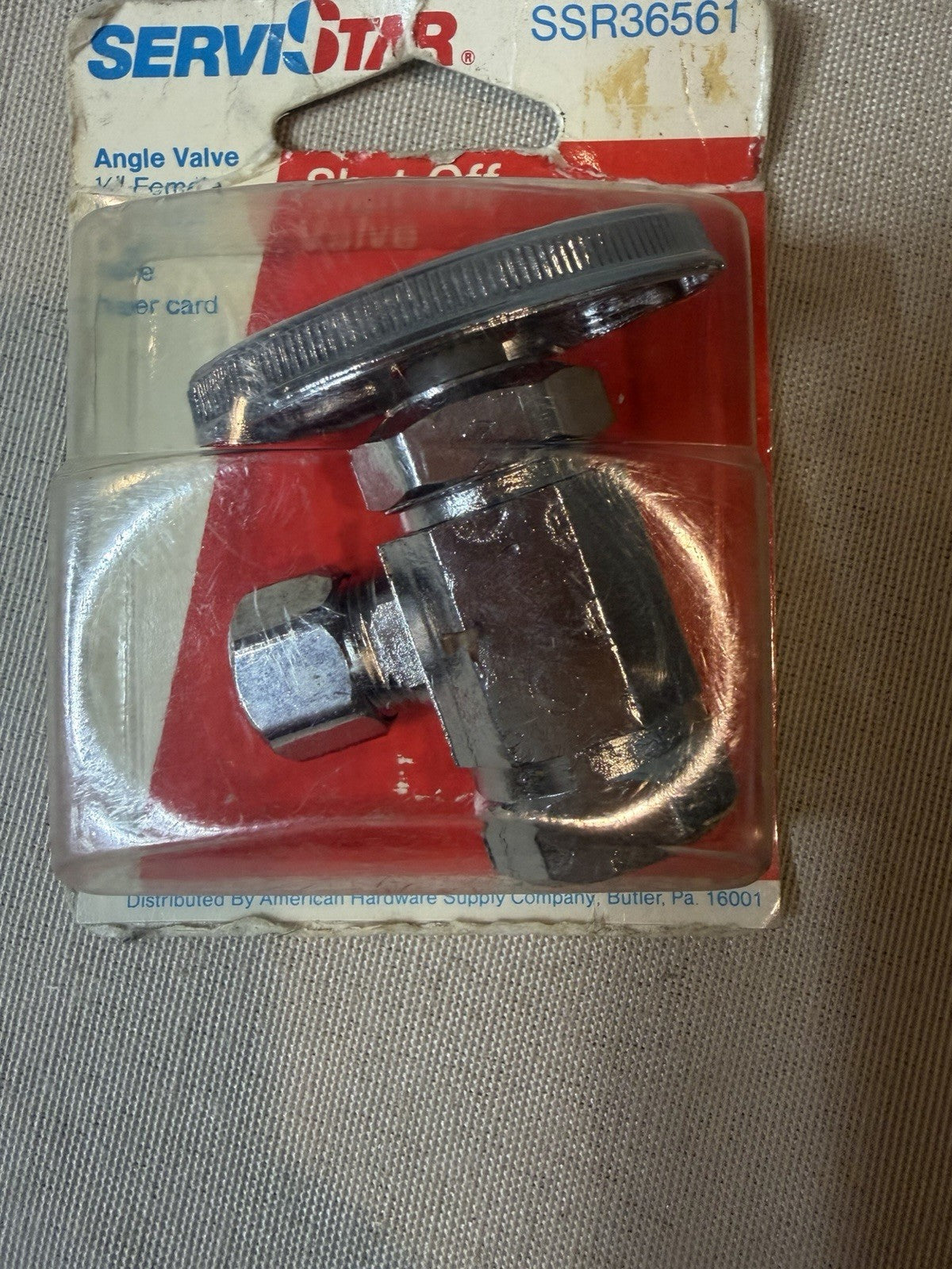 Vintage NOS Servistar SSR36561 Angle Shut Off Valve 1/2 FIP x 3/8 OD Plumbing
