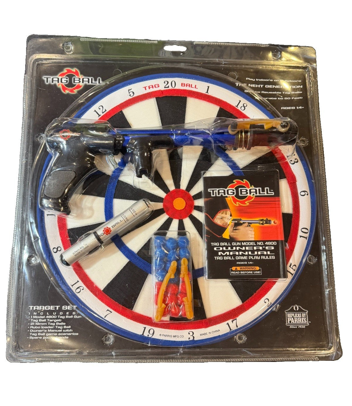 Vintage Parris Tag Ball Target Set Model 4800 Indoor Outdoor Shooting Game Toy