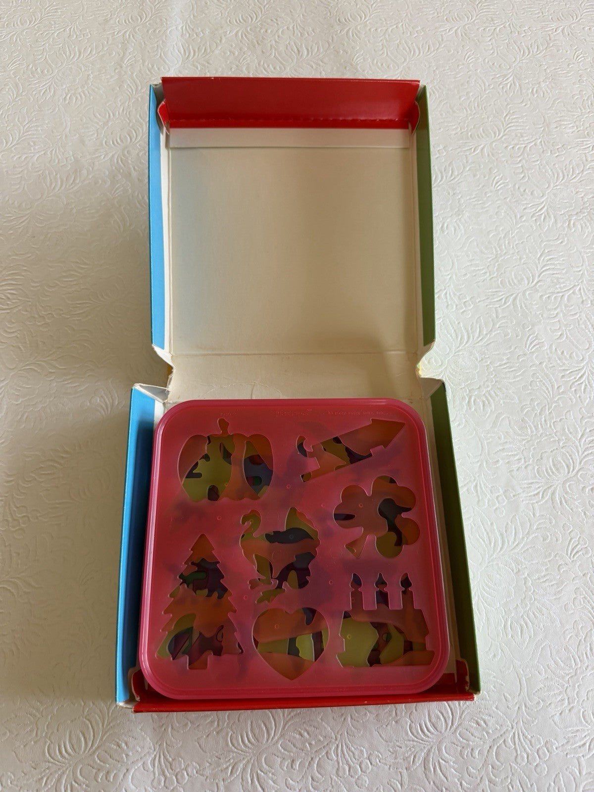 Vintage Tuppertoys Stencil Art Plastic Template Set Boxed Tupperware Creative