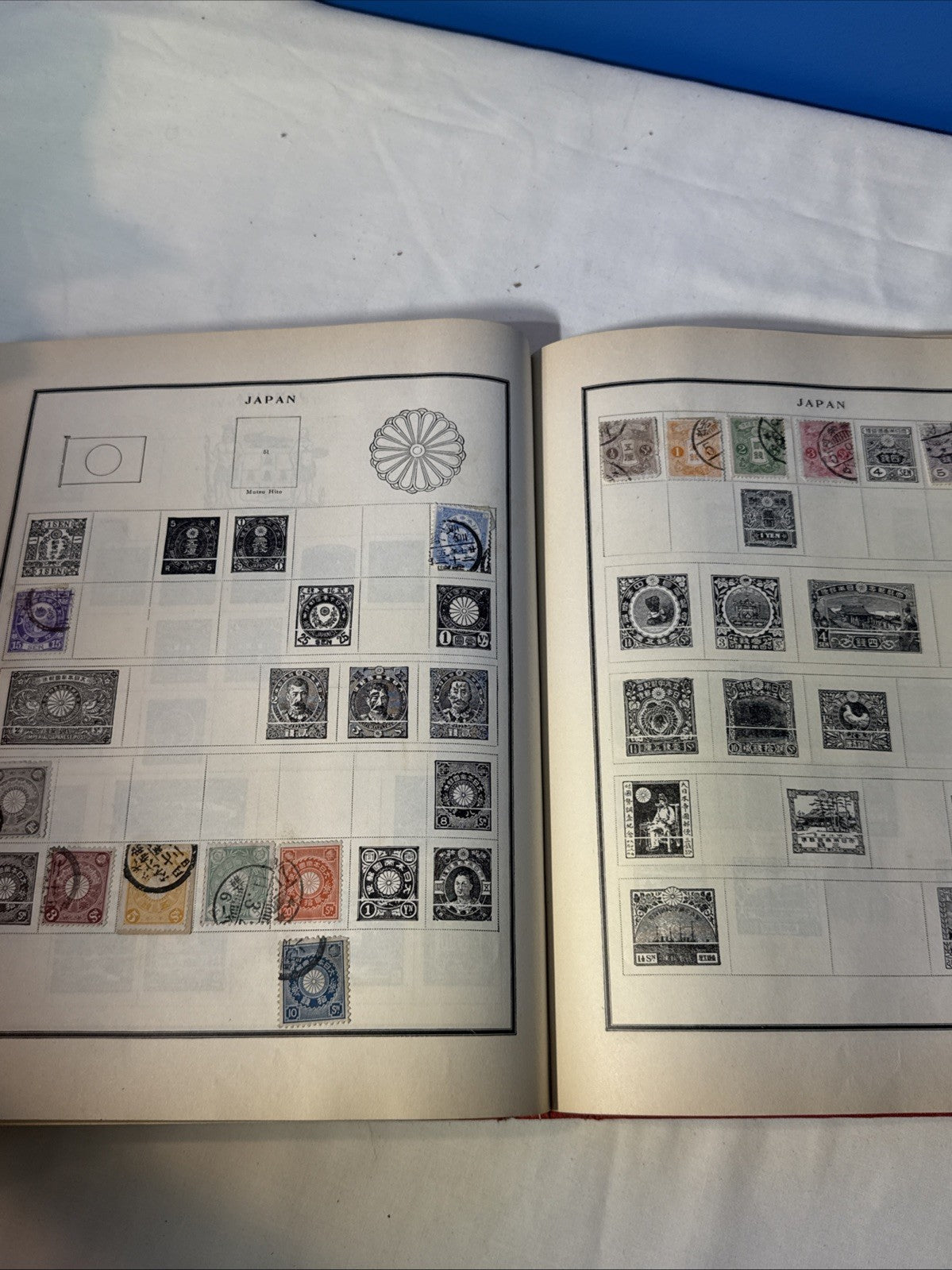Modern Postage Stamp Album US World Stamps 1940s Collection Plus Loose Stamps