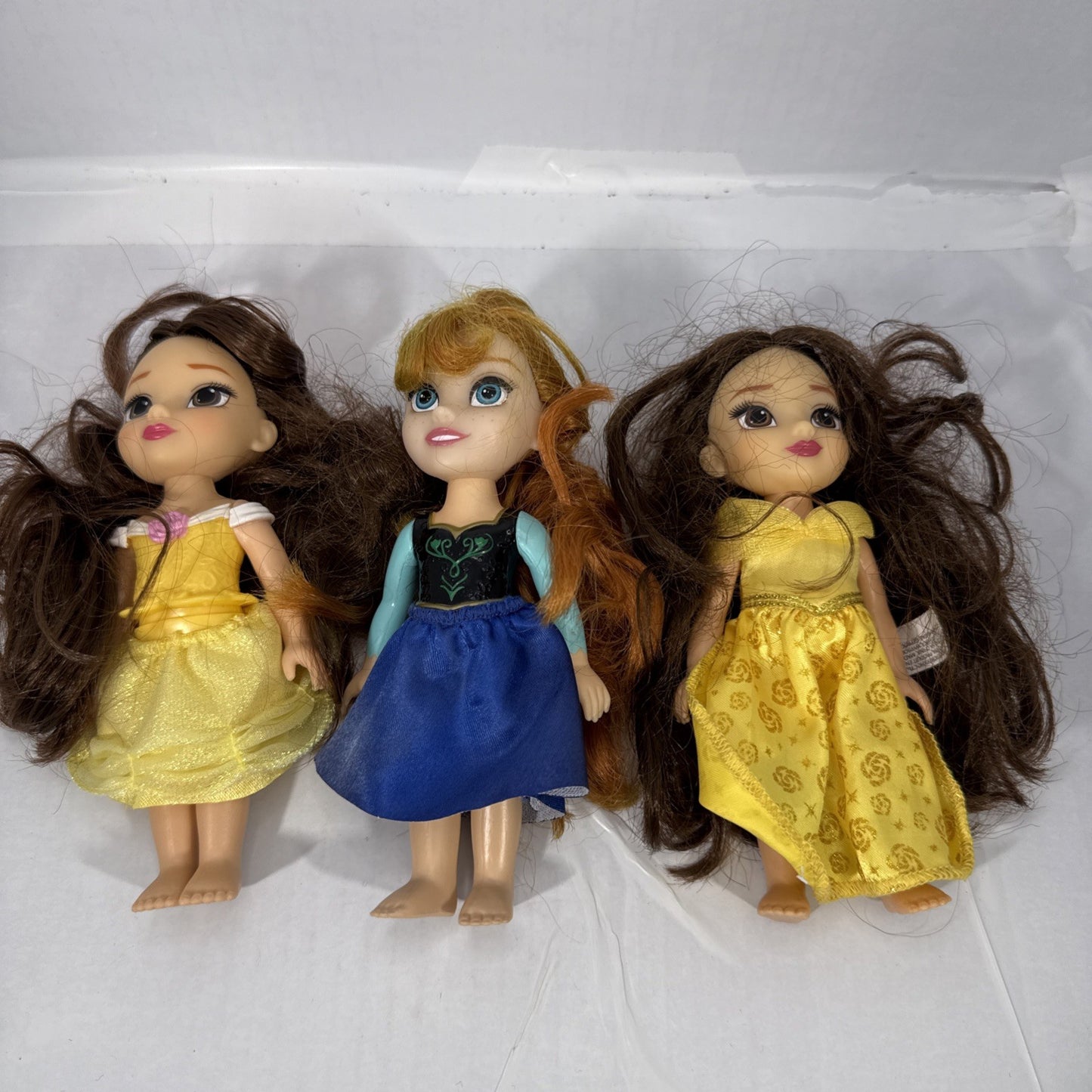Disney Petite Princess Dolls Belle Anna Lot 3 Mini Fashion Dolls