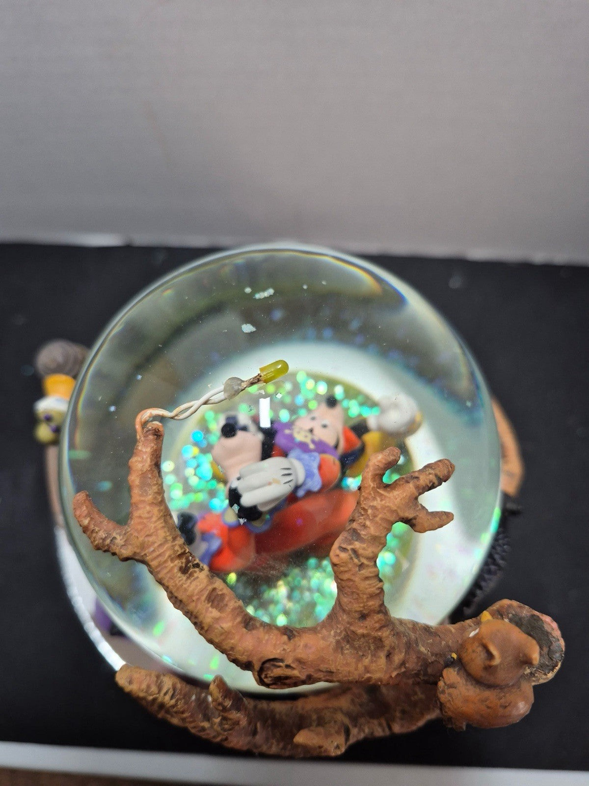Disney Halloween Snow Globe Mickey Minnie Goofy Musical Lighted Ornament Spooky