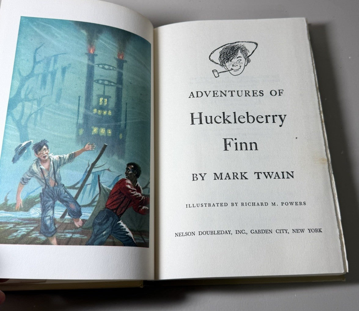 Vintage Mark Twain Hardcover Books Lot Tom Sawyer & Huckleberry Finn 1954-1959