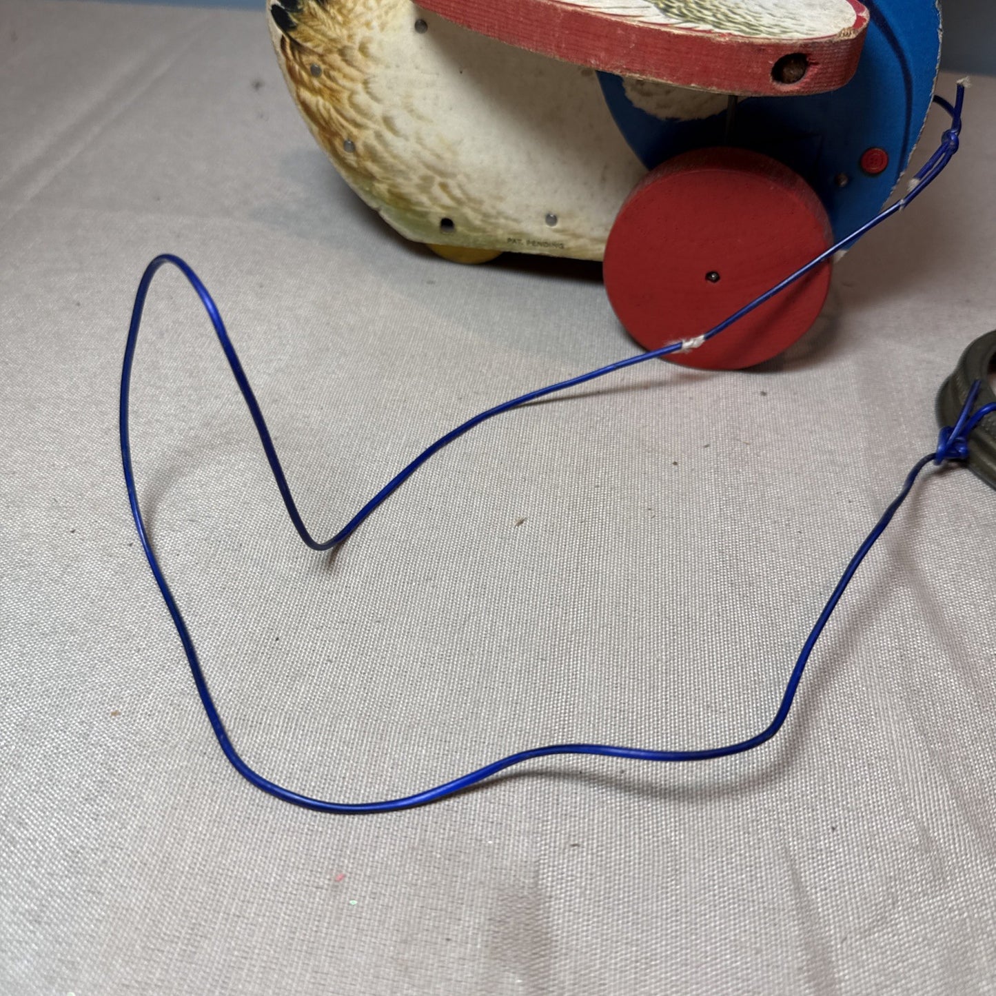 Vintage Fisher Price Dr Doodle Duck Pull Toy #132 Working Sound Classic 1950s