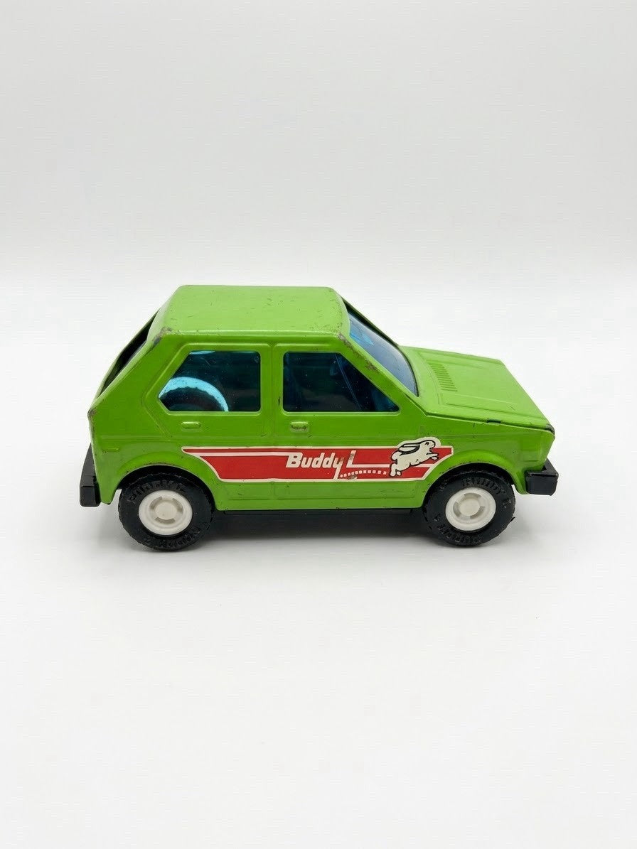 Vintage Buddy L Volkswagen Rabbit Mk1 Green VW Hatchback Diecast Toy Car