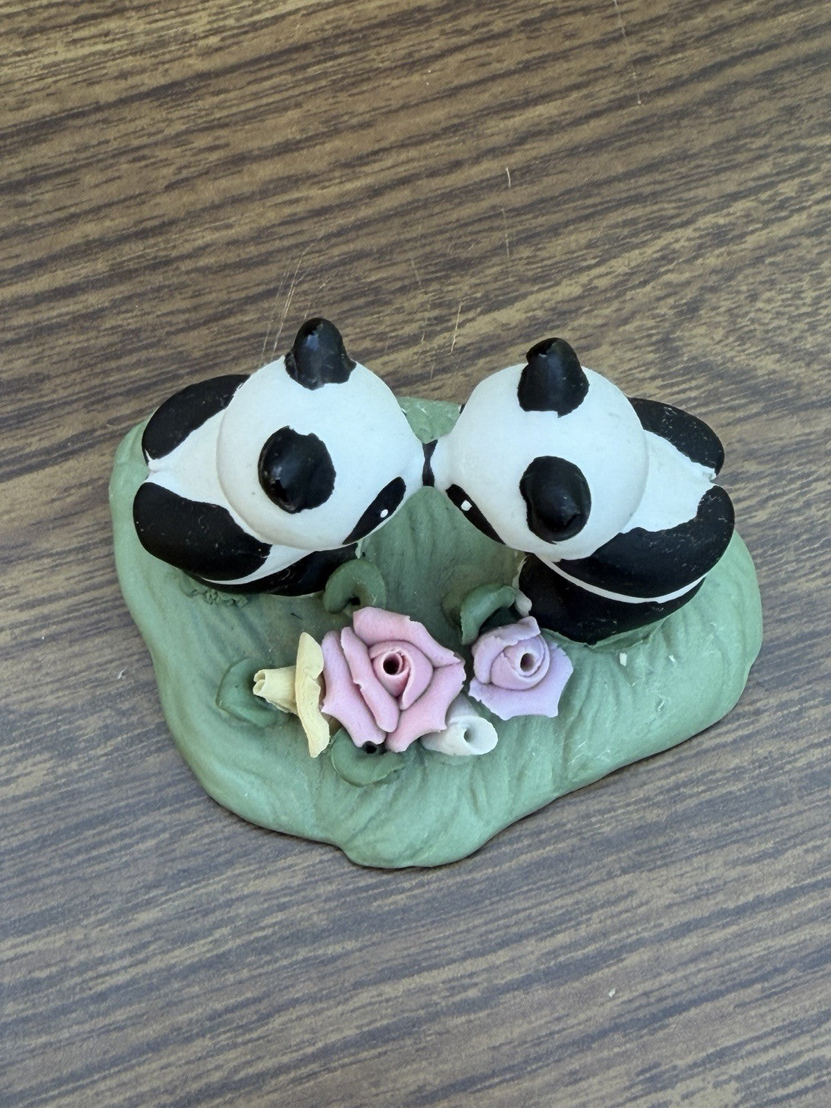 Vintage AAA Panda Bear Hard Rubber Figure Lot Safari Animal Toys Kissing Pandas