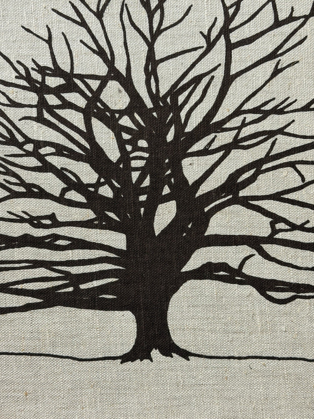 Vintage Marushka Bare Tree Canvas Wall Art Screen Print 1977 Signed USA MCM Art