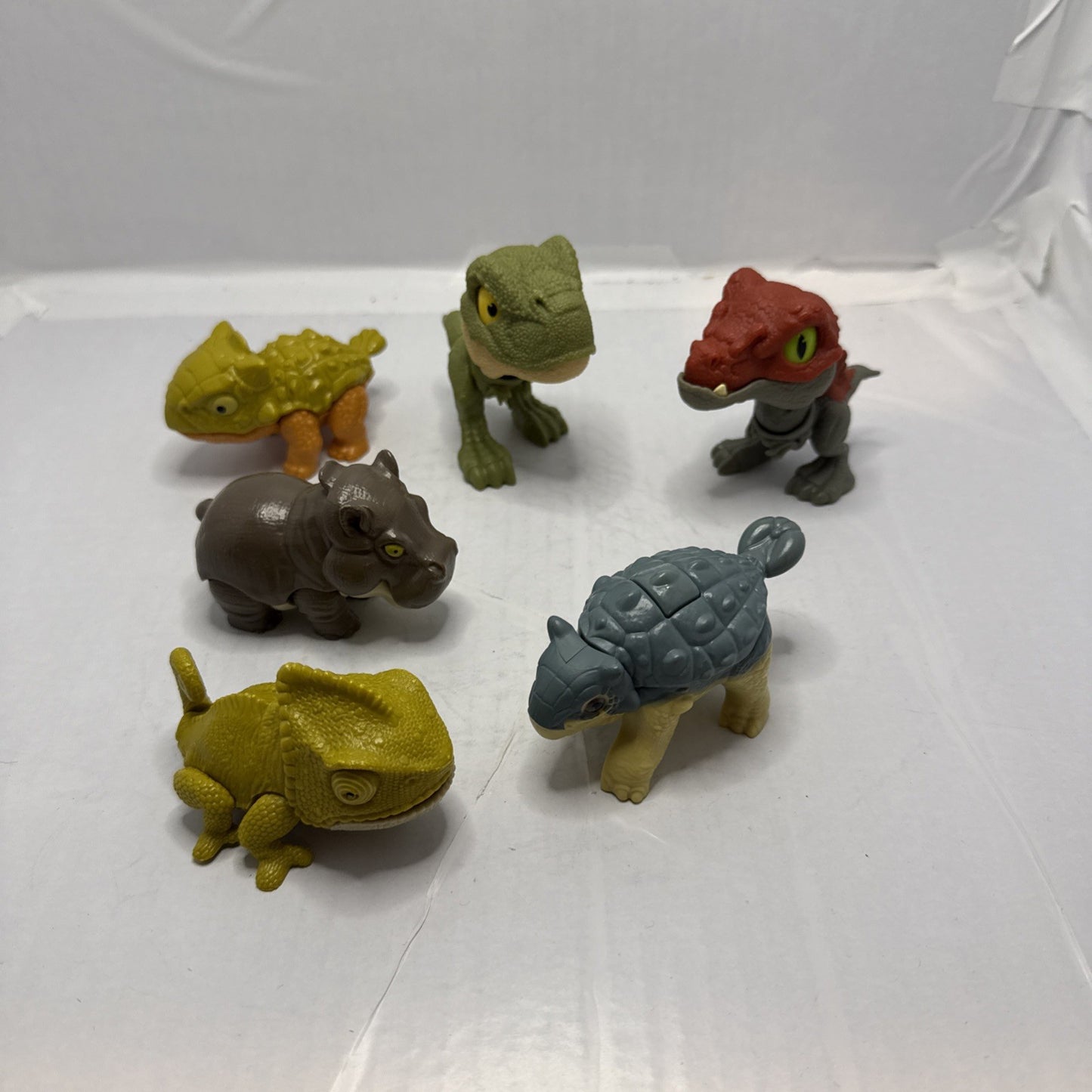Animal Bitz Biting Toys Lot of 6 Hippo Chameleon 4 Dinosaur