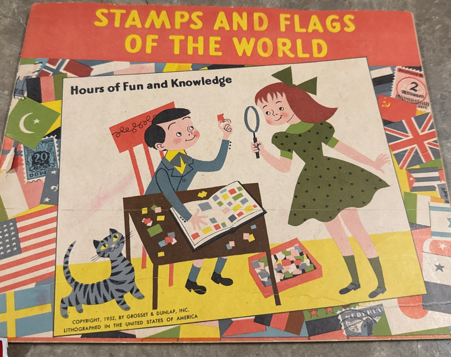 1952 Stamps and Flags of the World Stamp Book Extra Stamps Lot
