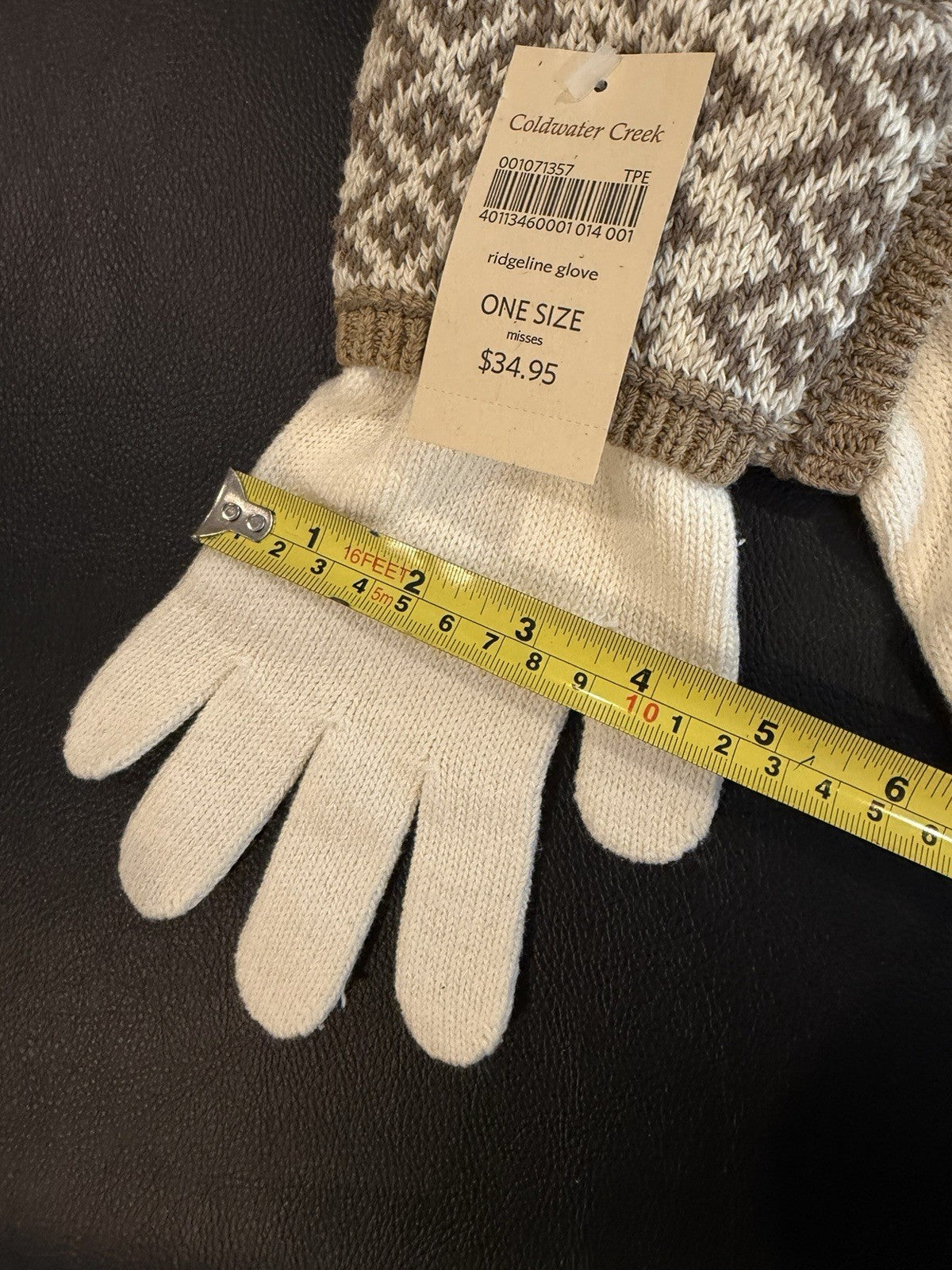 Coldwater Creek Ridgeline Scarf Gloves Gift Set Neutral Knit Boxed New Womens