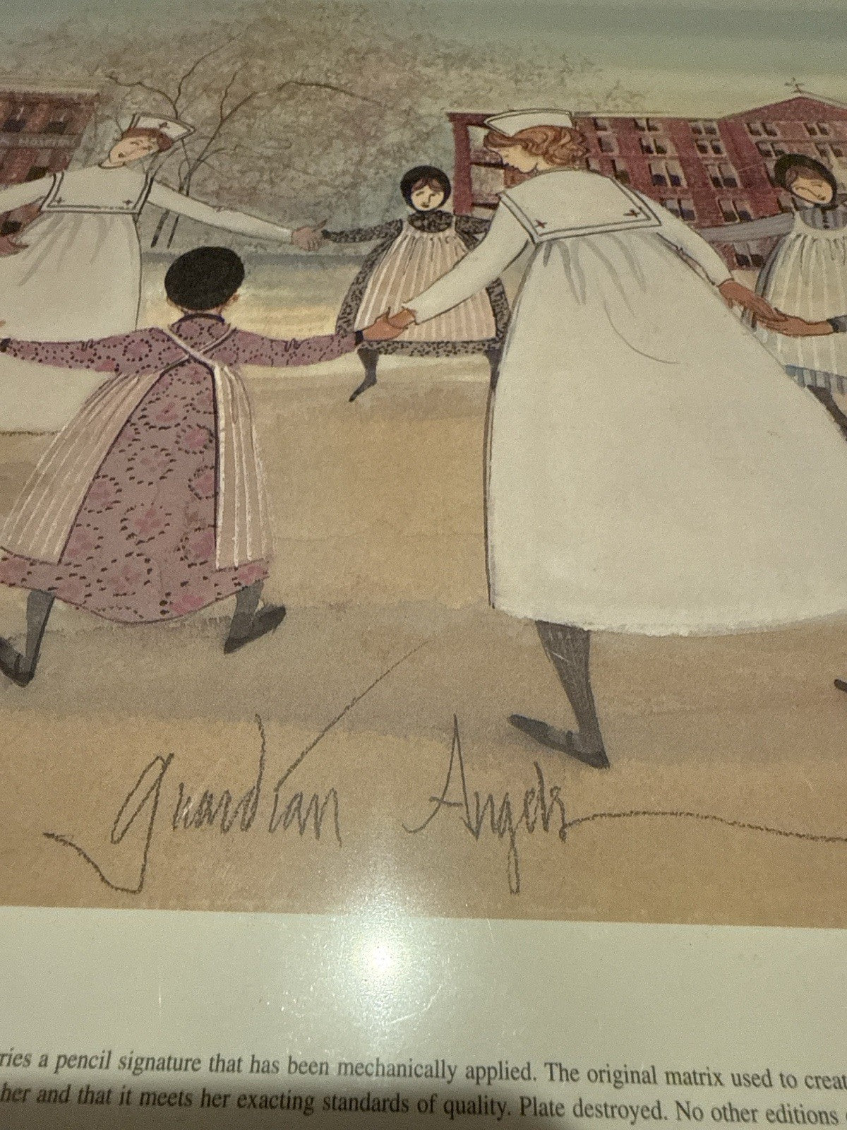 P Buckley Moss Guardian Angels 1996 Signed Lithograph 22/1000 Angel Art Print