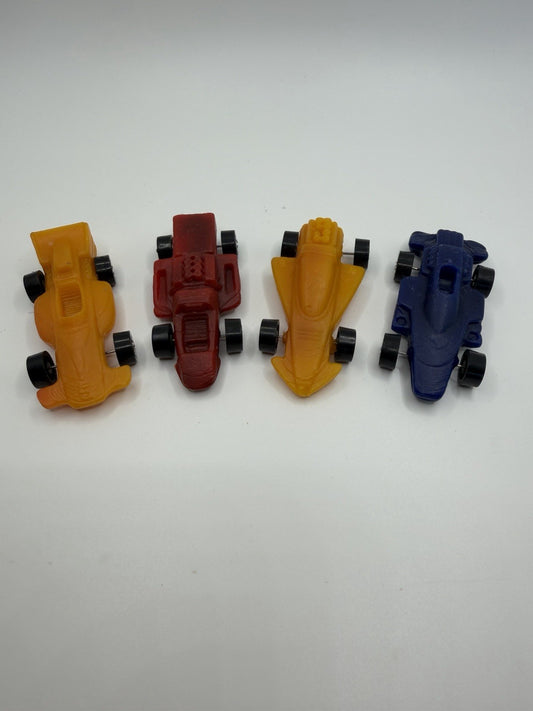 Vintage 1979 Master Caster Formula 1 Wax Race Cars Lot of 4 Yellow Red Blue