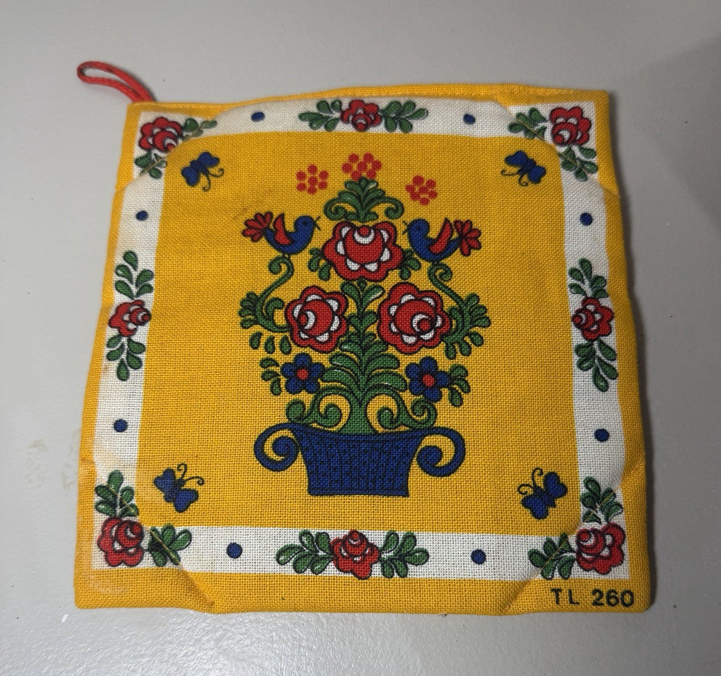 Vintage Art Craft Metal Recipe Box Grandma Recipes Matching Potholder Kitchen