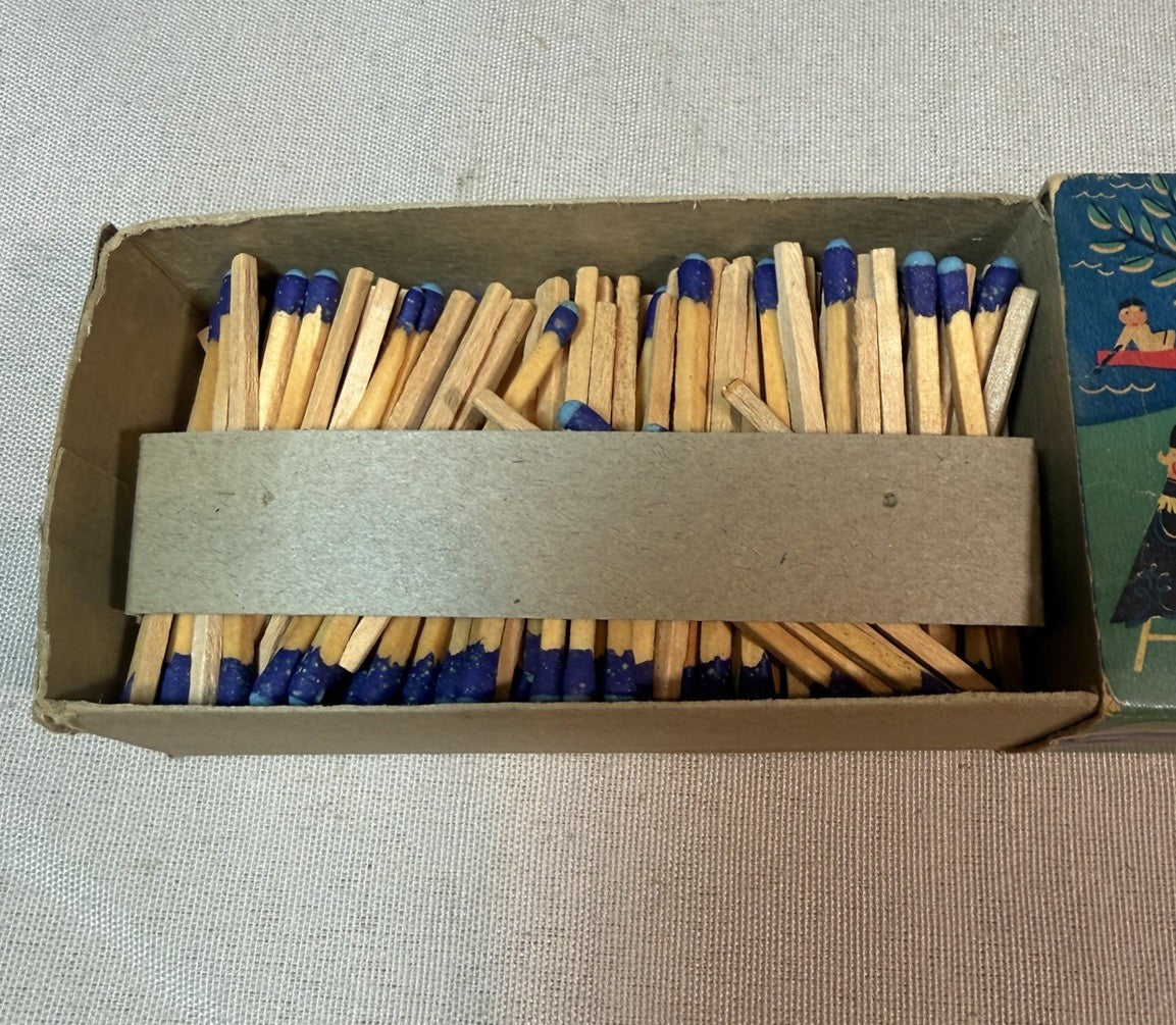 Vintage Stick Band Concert Matchbox Ohio Blue Tip Matches Advertising Tin