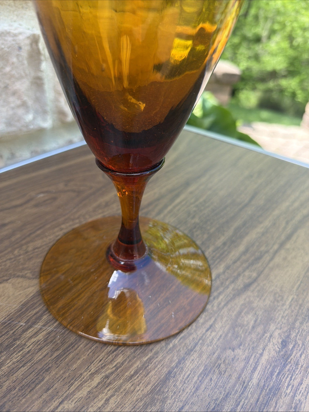 Huge Vintage Italian Empoli Glass Floor Vase Rib Optic Amber Mid Century