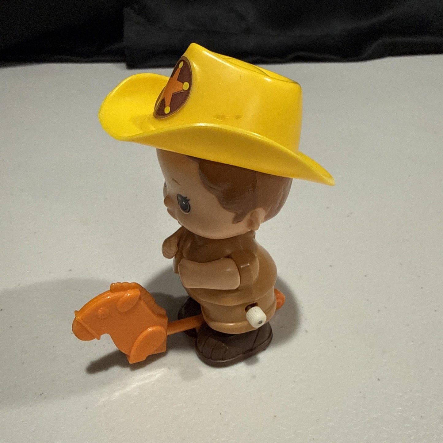 Vintage 1979 Tomy Wind Up Hopping Boy Riding Toy Horse, 4 Inch, Works