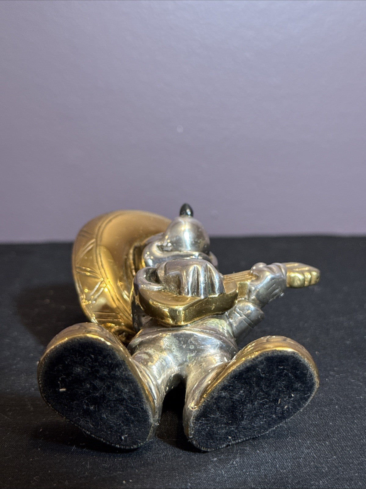 DArgenta Disney Mickey Mouse Sombrero Guitar Silver Gold Figurine 5"