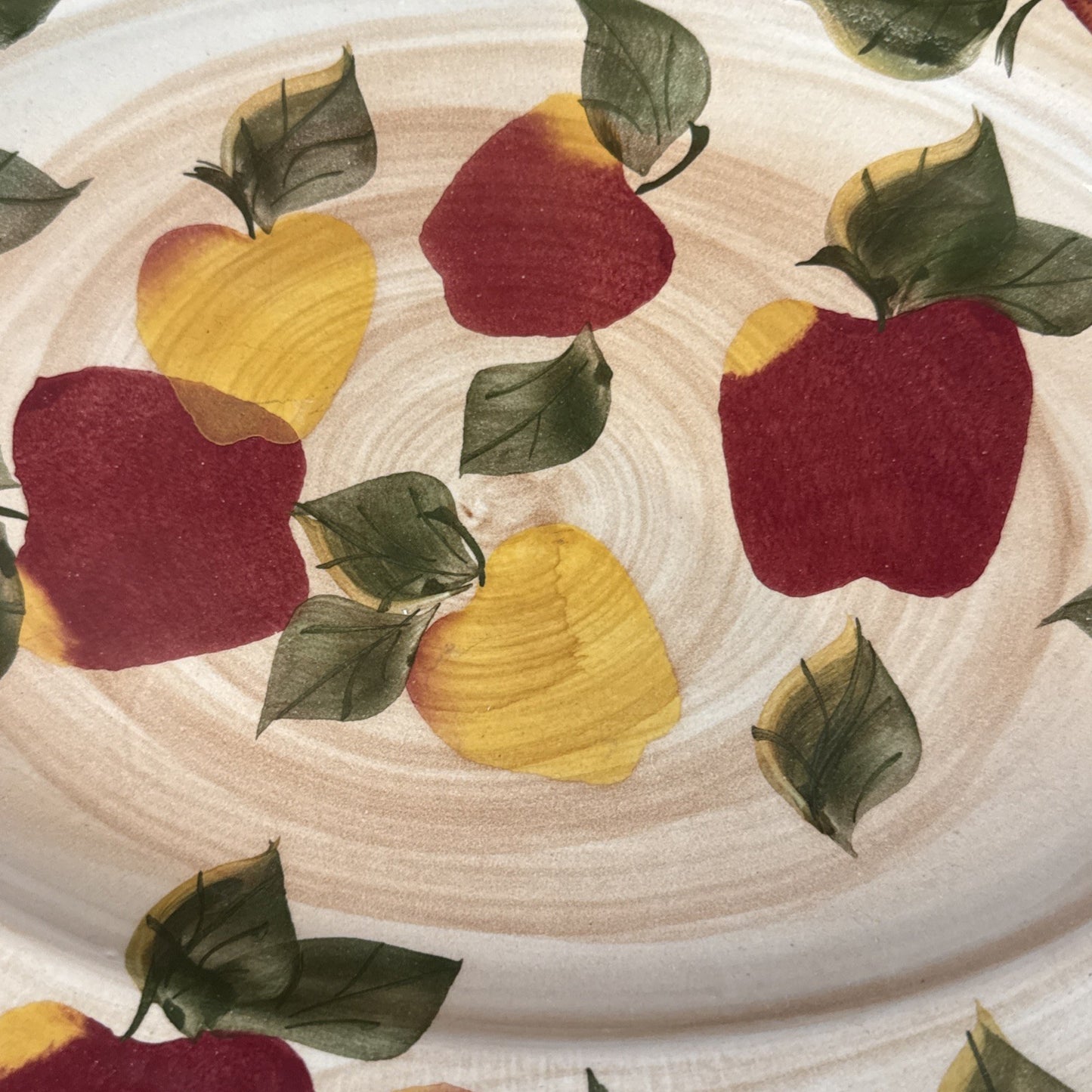 Chaparral Pottery Oval Serving Platter Red Yellow Apples 15x10.5
