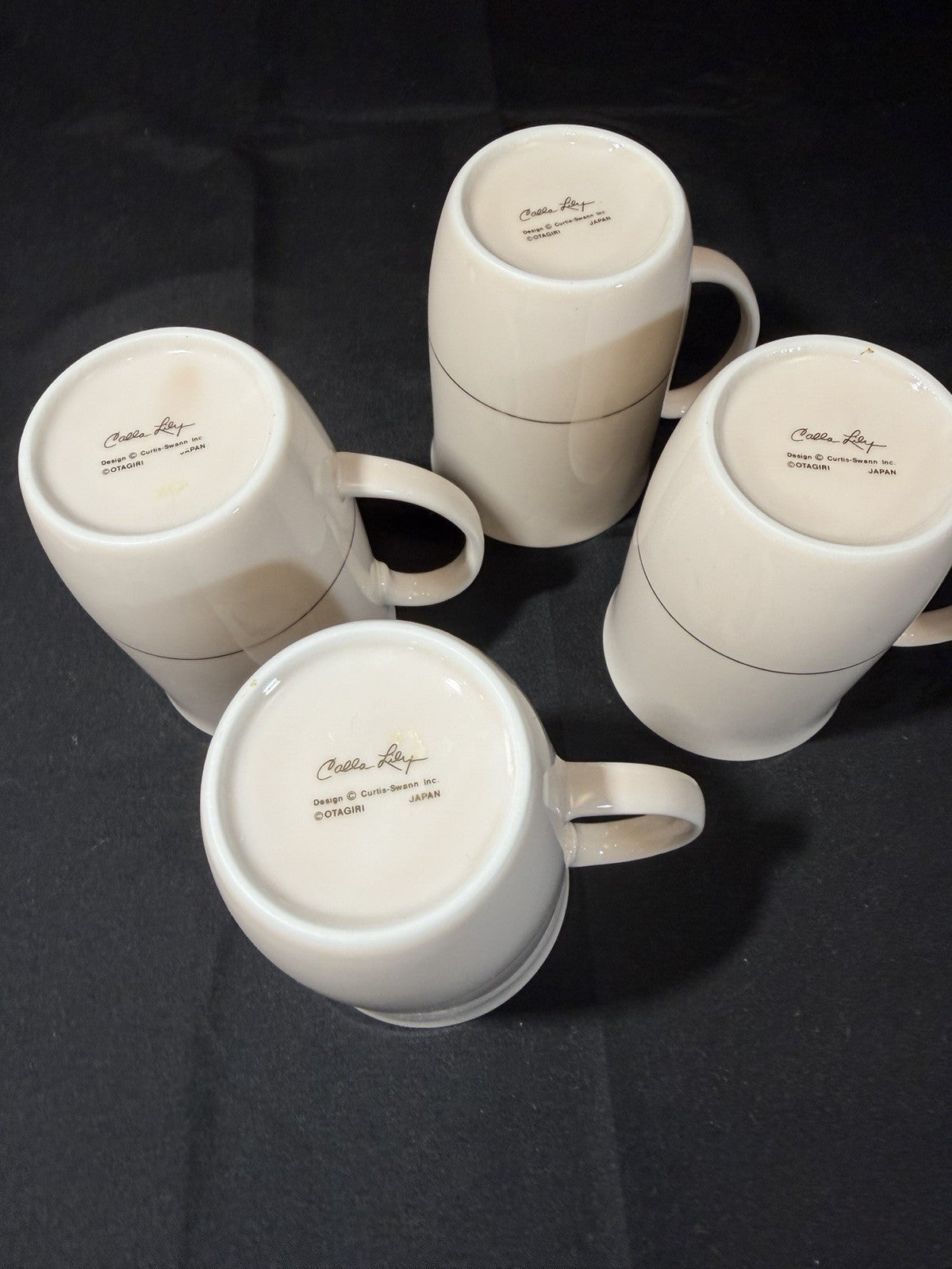 Otagiri Cala Lily Mugs Set of 4 Vintage Japan Curtis Swann
