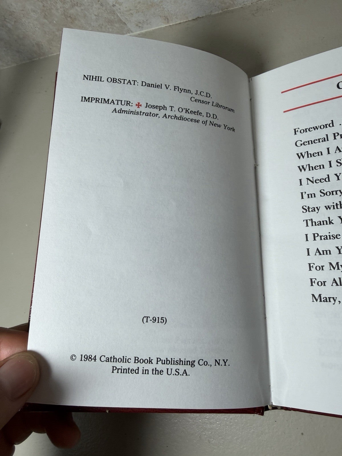 Living Prayers Rev Basil Senger 1984 Catholic Book Publishing Hardcover Devotion