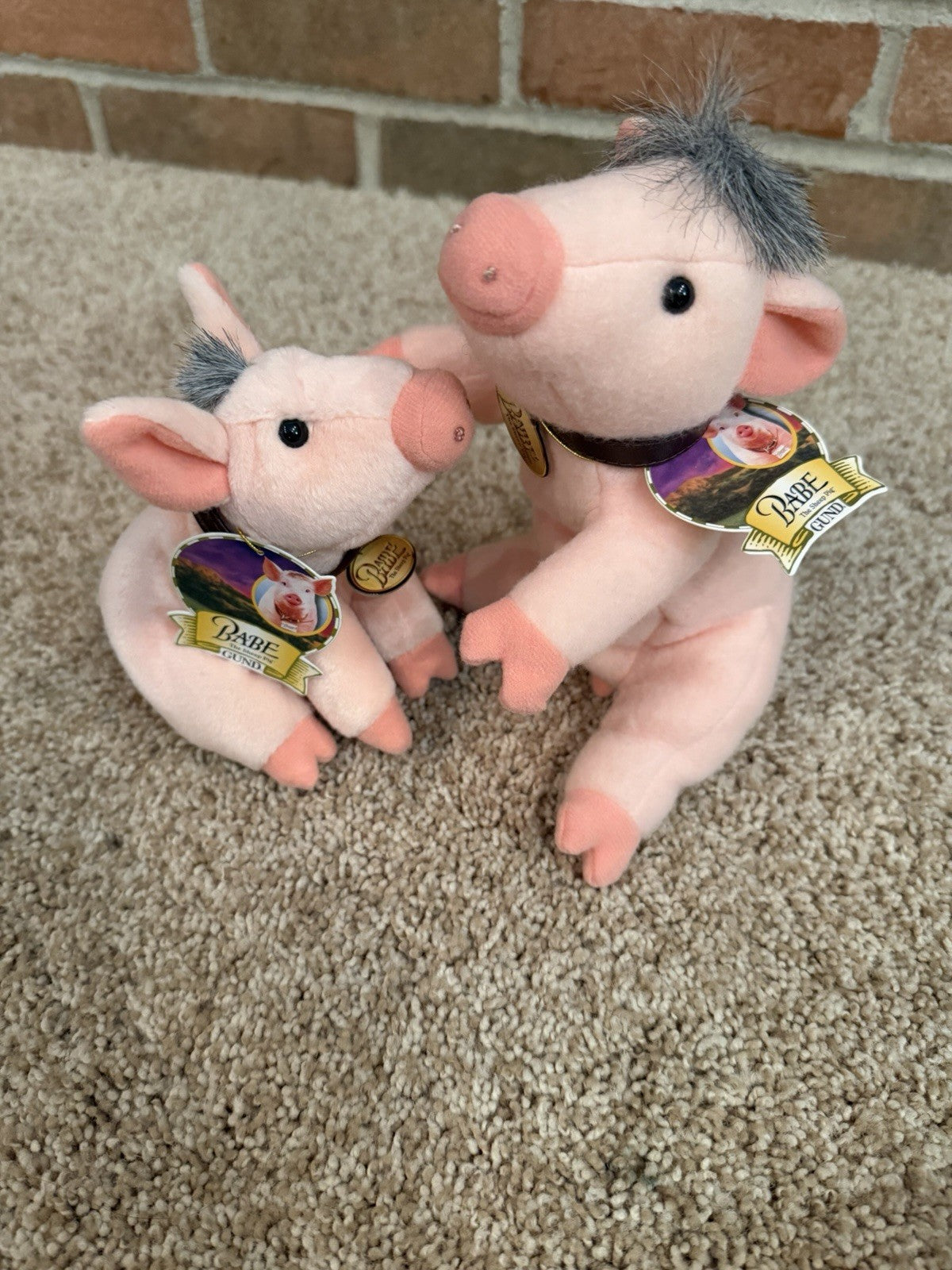 Vintage Babe Gallant Pig Gund Plush Animal Pig Sheep Ducks Dogs Farm Lot of 6
