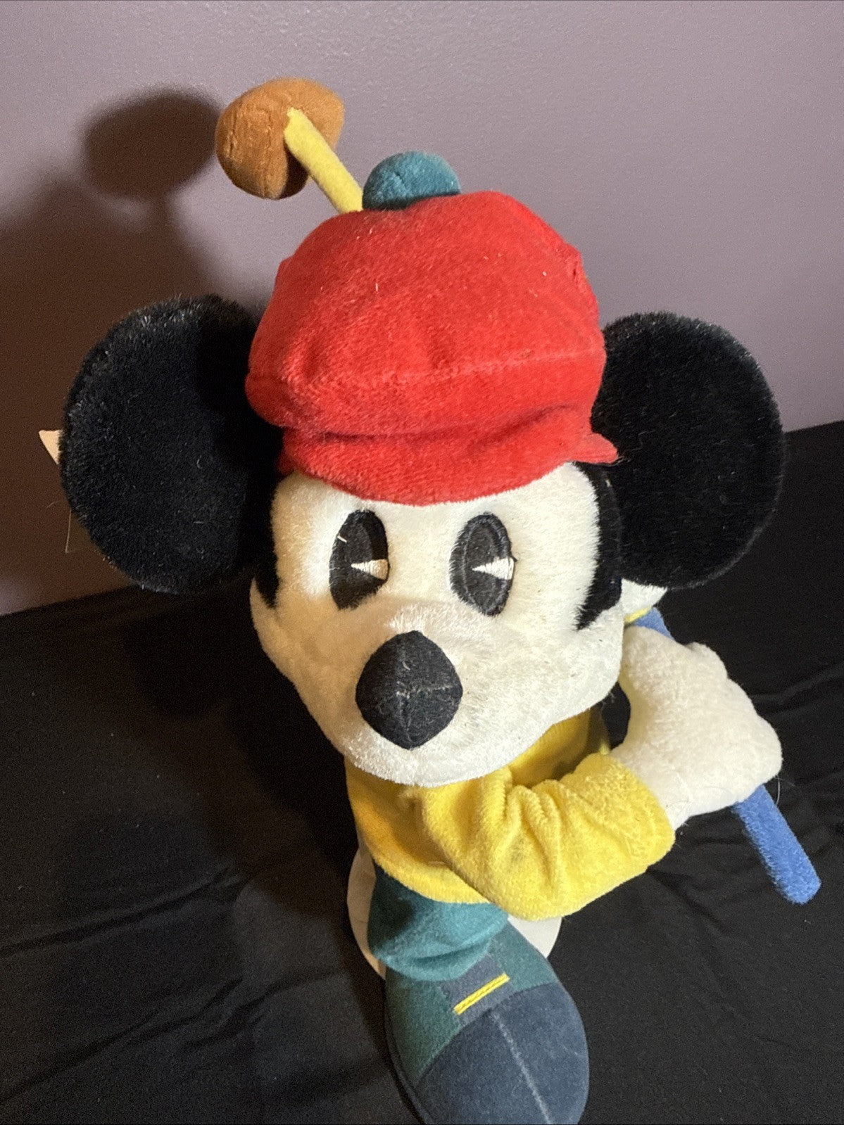 Vintage Mickey Mouse Golfer Plush Standing 1990s Disney won at a 1998 golf event
