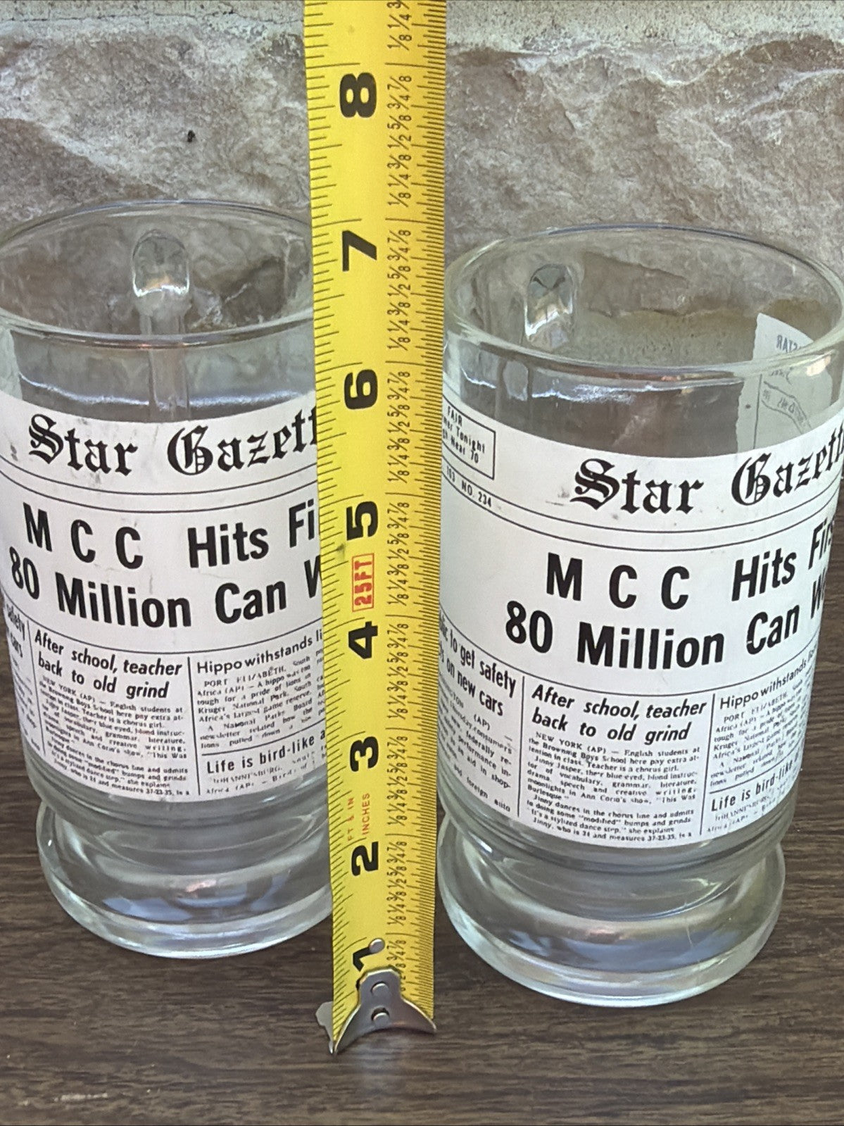 Vintage Star Gazette Heavy Glass Mug Set MCC Hits First 80 Million Lot 2