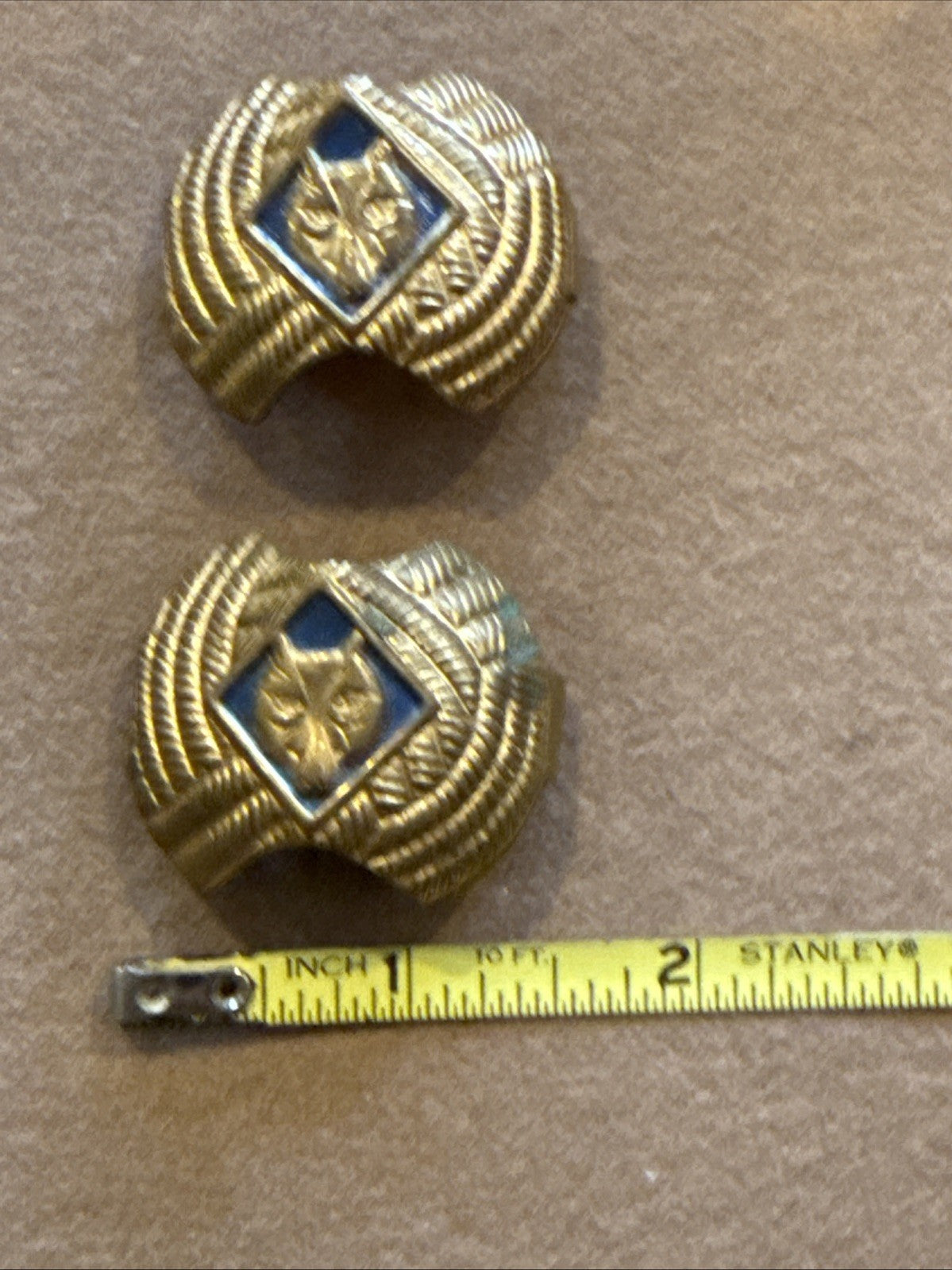 Cub Scouts Webelos Neckerchief Slides, Lot of 2, Brass Tone Bandana Clips