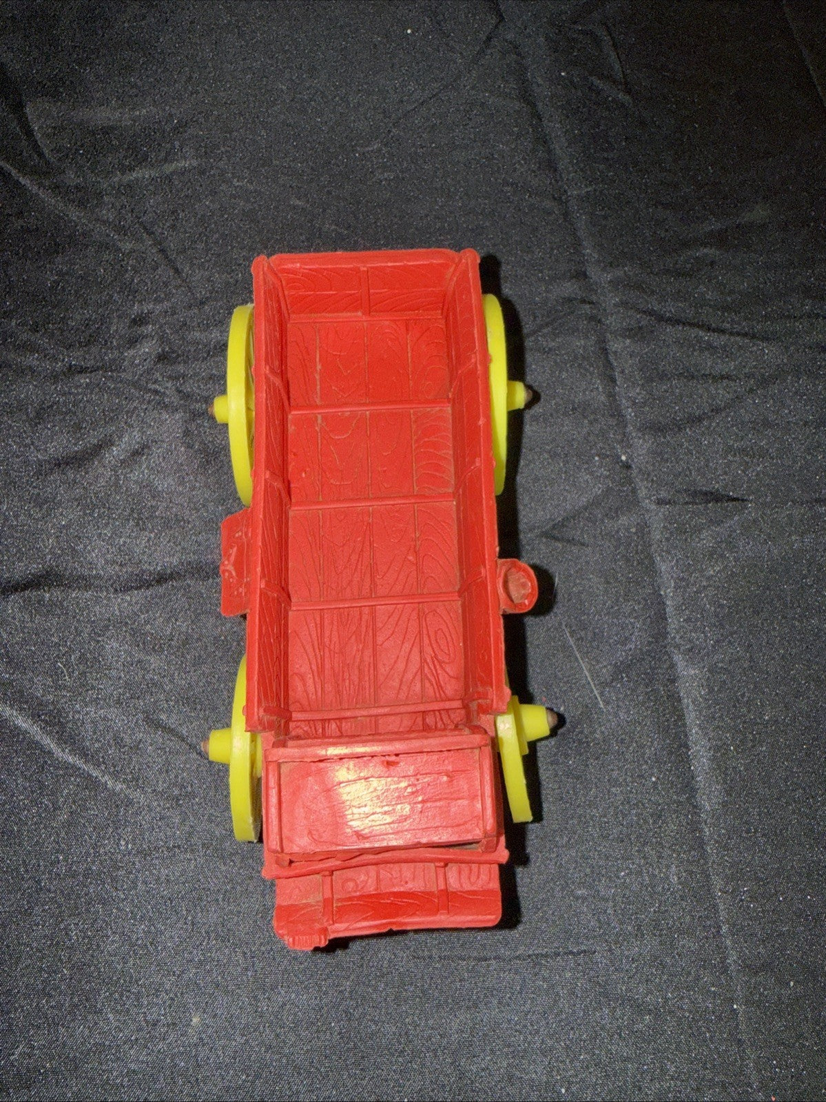 Vintage Auburn Rubber Farm Wagon Toy Red Yellow Wheels