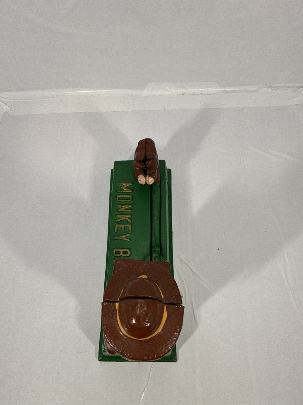 Vintage Cast Iron Mechanical Monkey Bank Organ Grinder Original Paint Very Clean