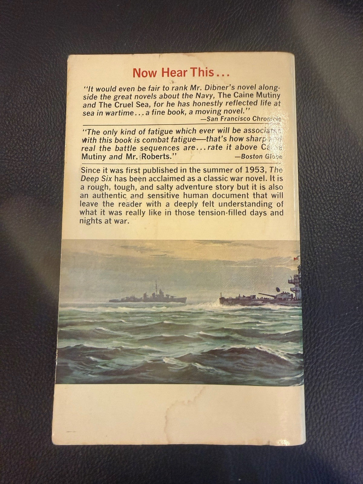 The Deep Six Martin Dibner Vintage 1976 Paperback WWII Navy Novel Intact Card