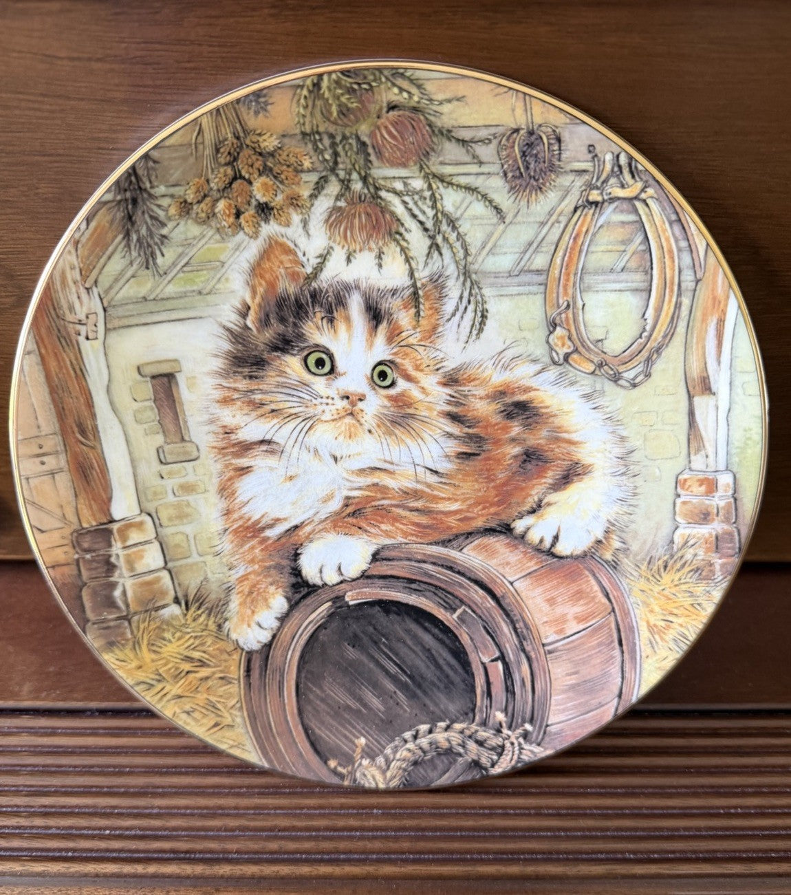 Royal Worcester Country Kitty 1985 Kitten Classics 6th Issue Collector Plate Cat