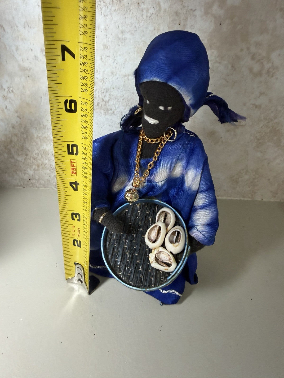 Vintage African Folk Art Cloth Dolls Pair Handmade Wire Figures Traditional