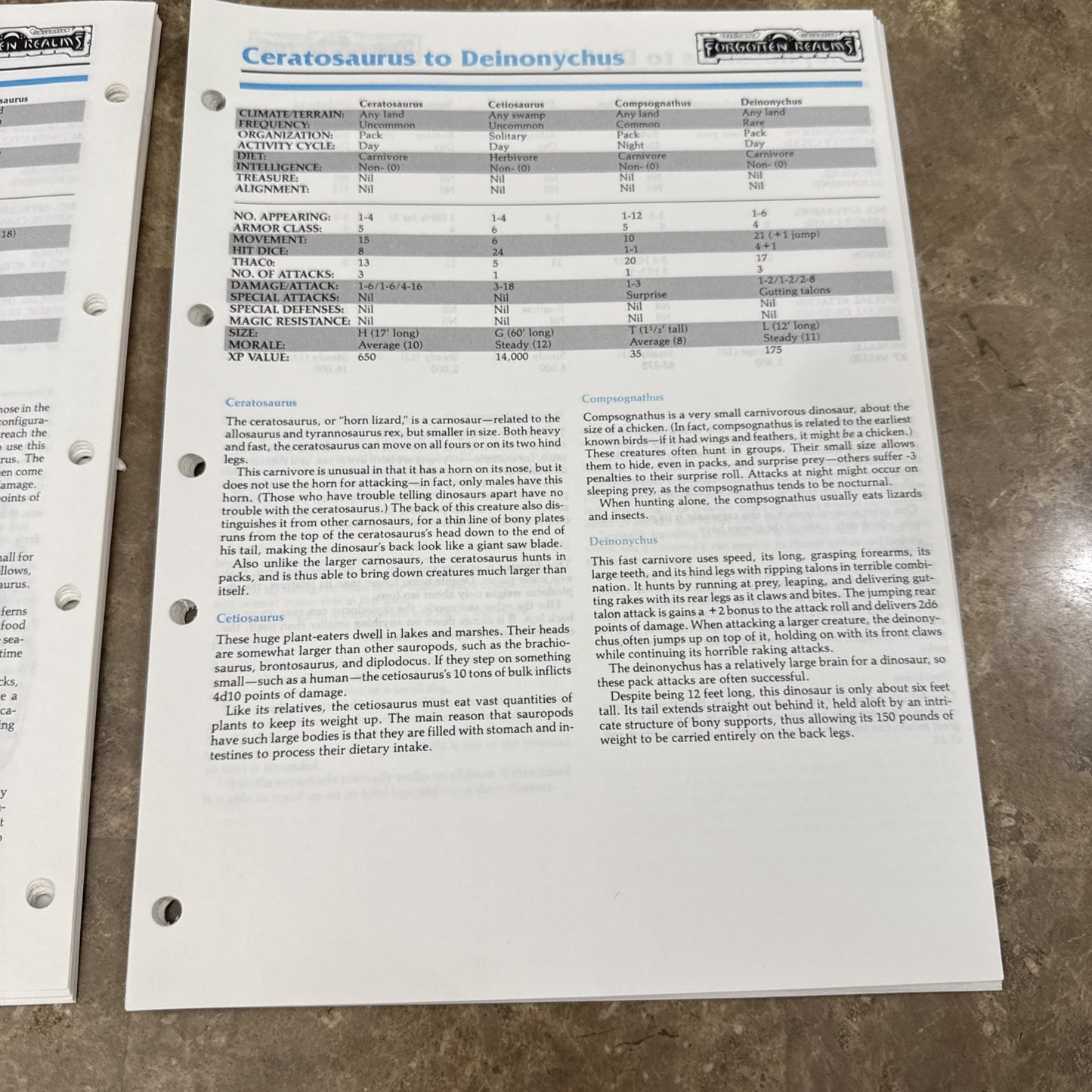 AD&D 2nd Edition Monstrous Compendium Vol 3 Forgotten Realms Bundle with Extras