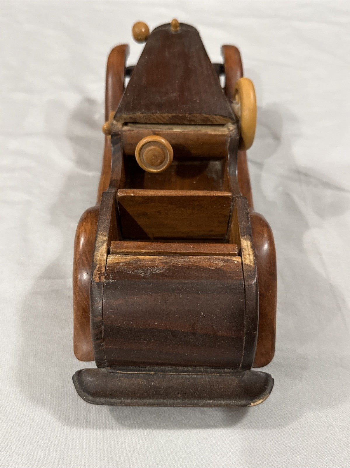 Vintage Handcrafted Wooden Car 12" Classic Handmade Display Incomplete