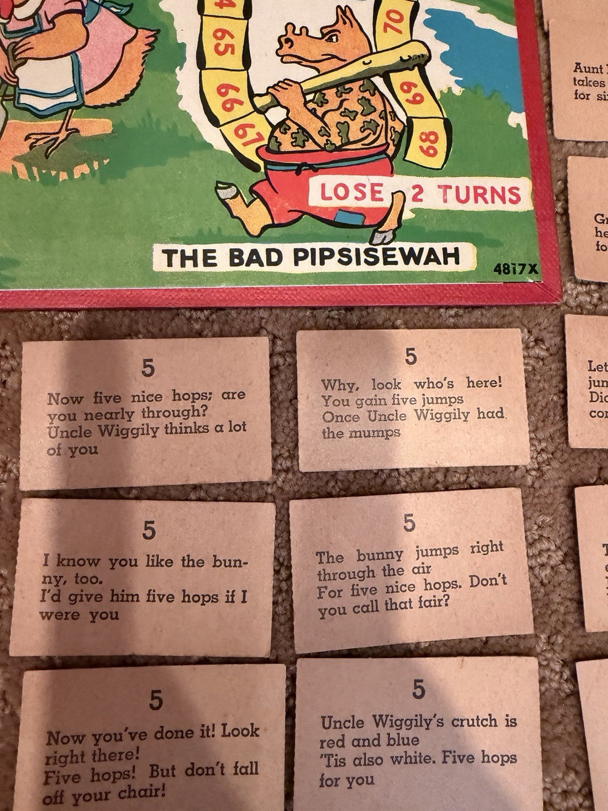 Vintage 1940s Uncle Wiggily Milton Bradley 4817 Complete Card Deck Board Box Set