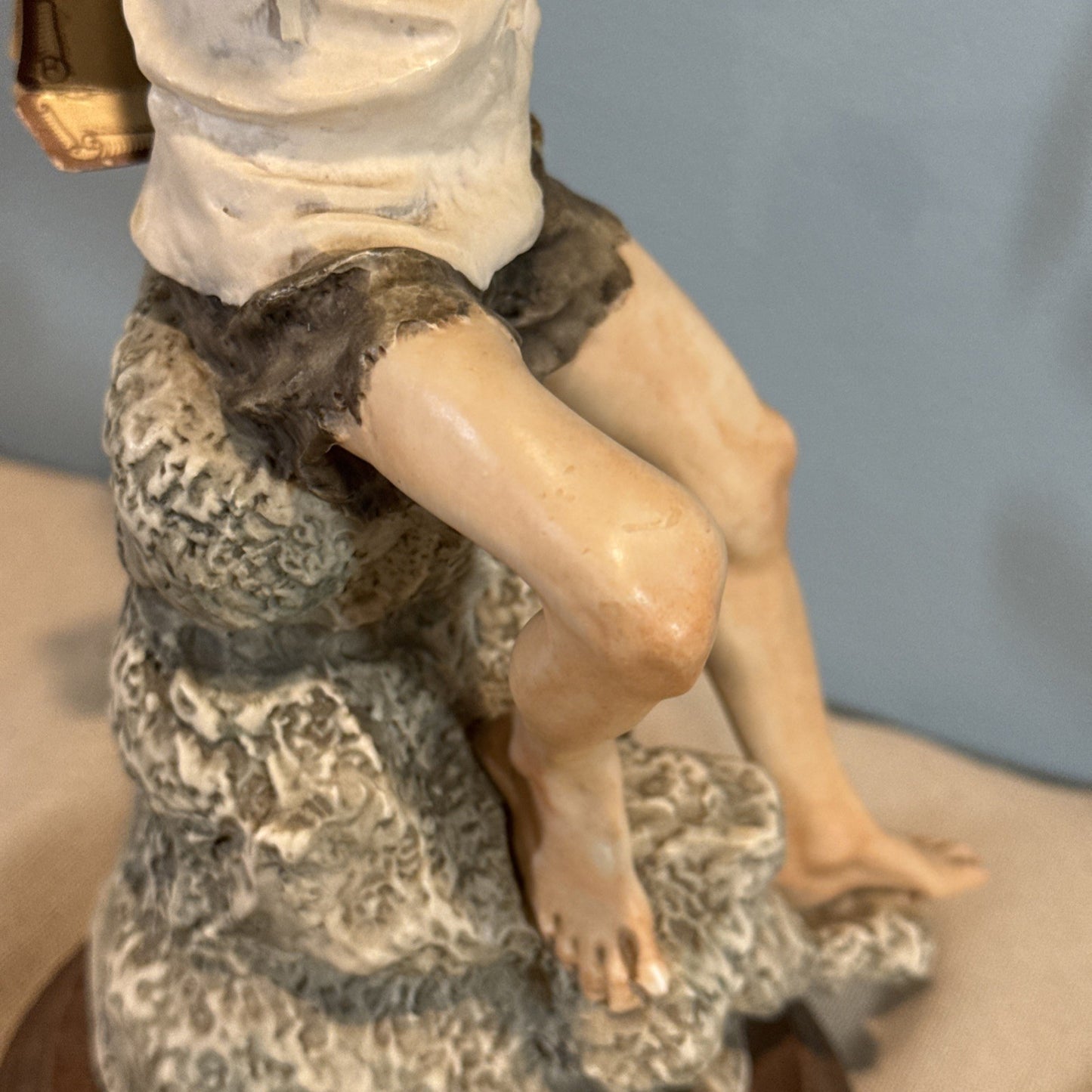 Giuseppe Armani Boy With Fish Figurine 326S Florence Italy COA Vintage