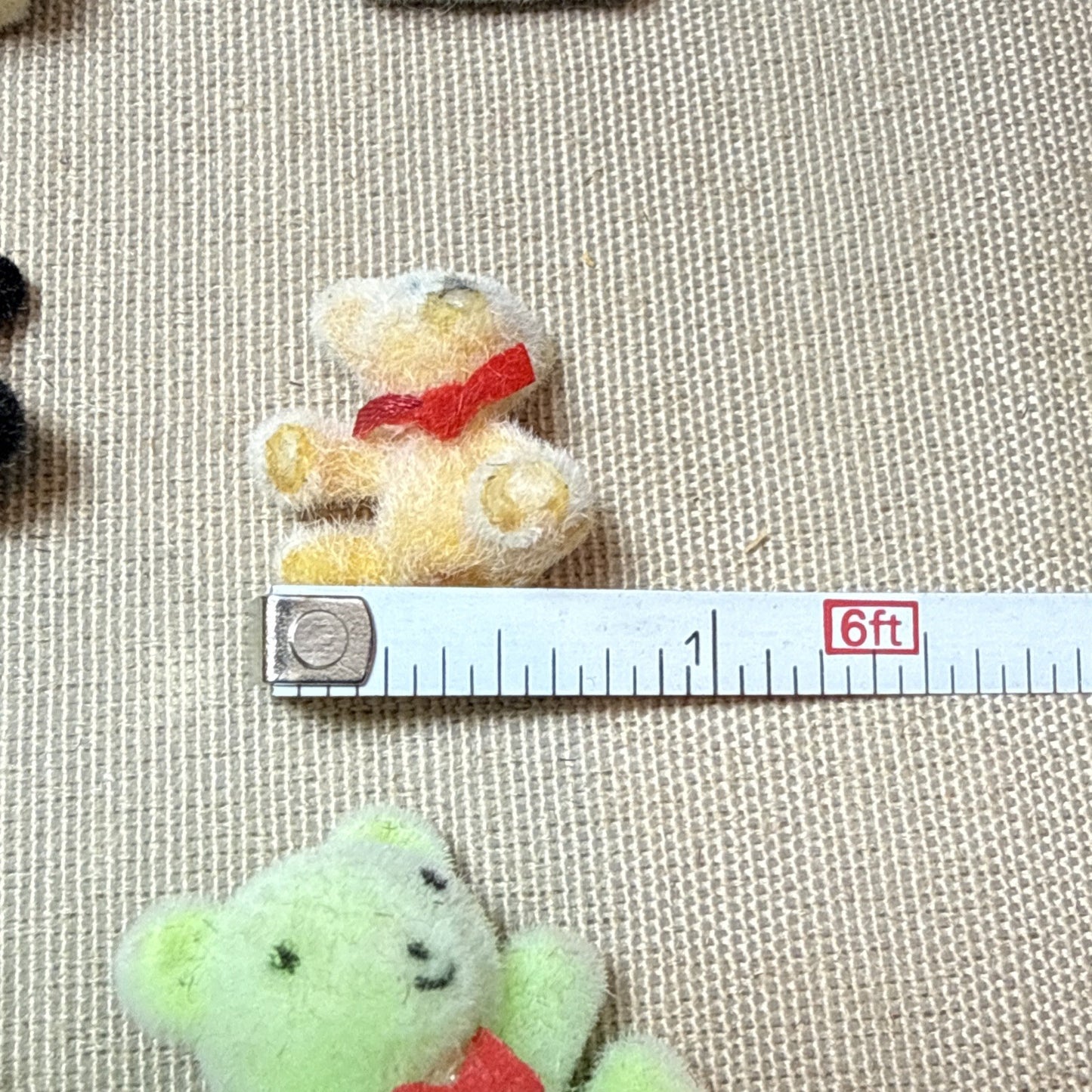Vintage Miniature Flocked Animal Figurine Lot of 12 Bears Bunnies Fuzzy Figures