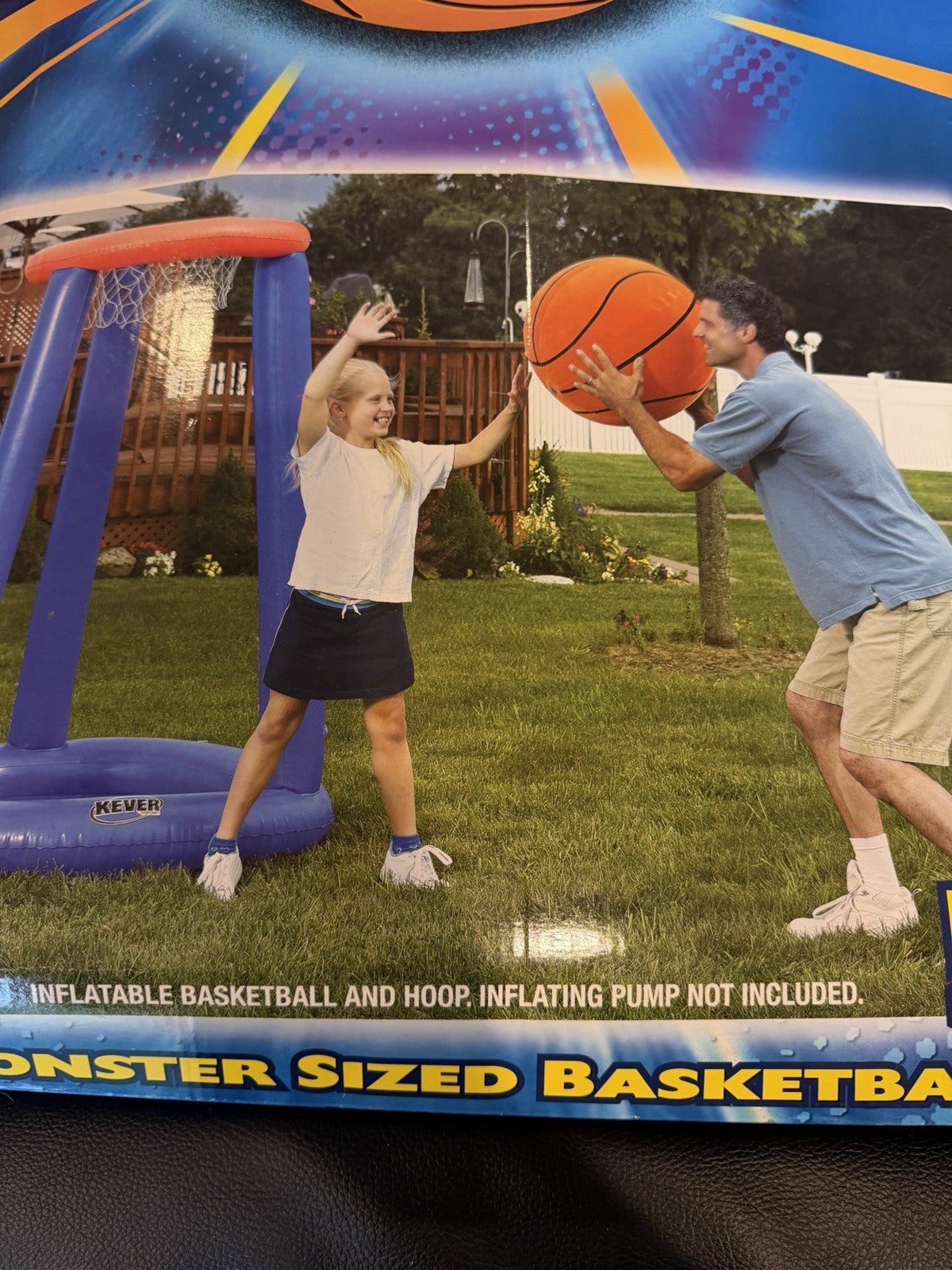 Monster Basketball Set Inflatable Hoop Oversized 20 Inch Ball Outdoor Game New
