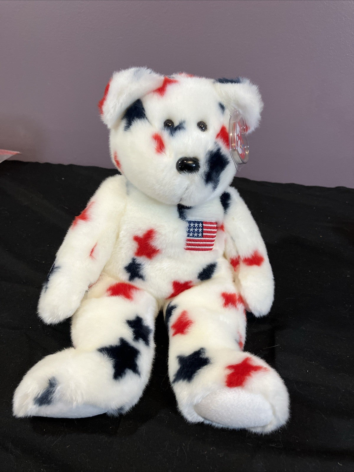Ty Beanie Babies Glory Bear Plush Toy Red White Blue Stars